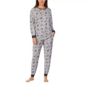 Warner Bros. Womens Lounge Set Harry Potter Gray 2-piece Cozy NWT